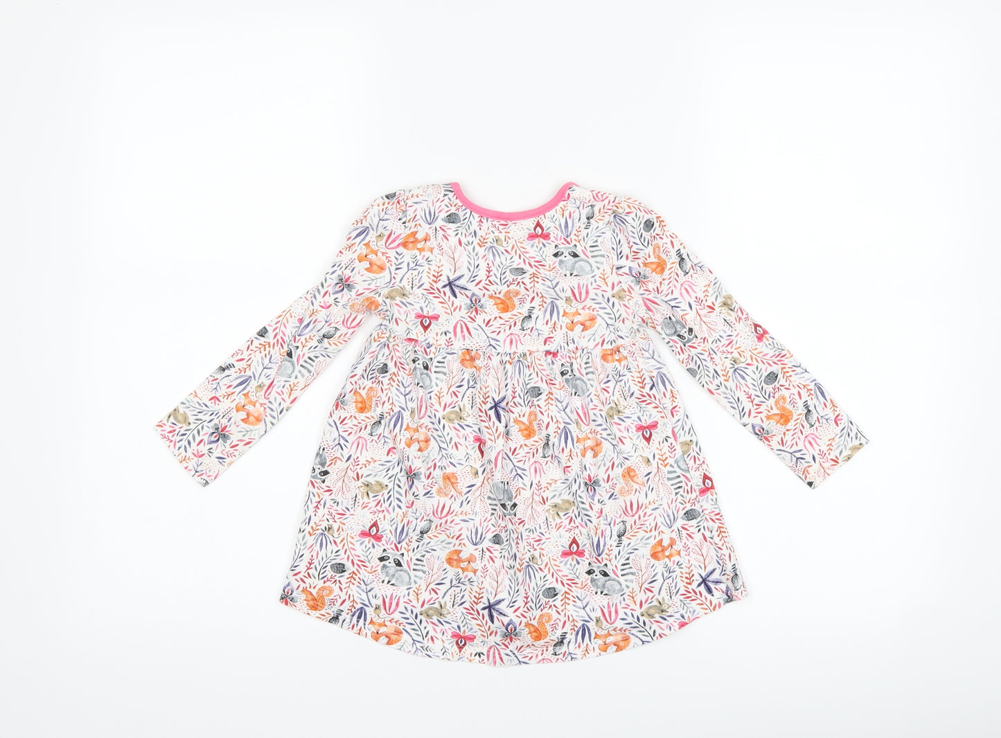 Boots Mini Club Girls White Floral  A-Line  Size 18-24 Months  - Woodland Animals