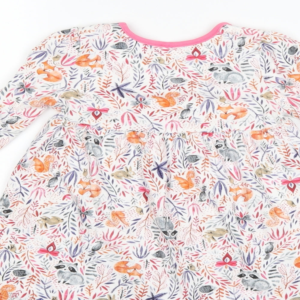 Boots Mini Club Girls White Floral  A-Line  Size 18-24 Months  - Woodland Animals