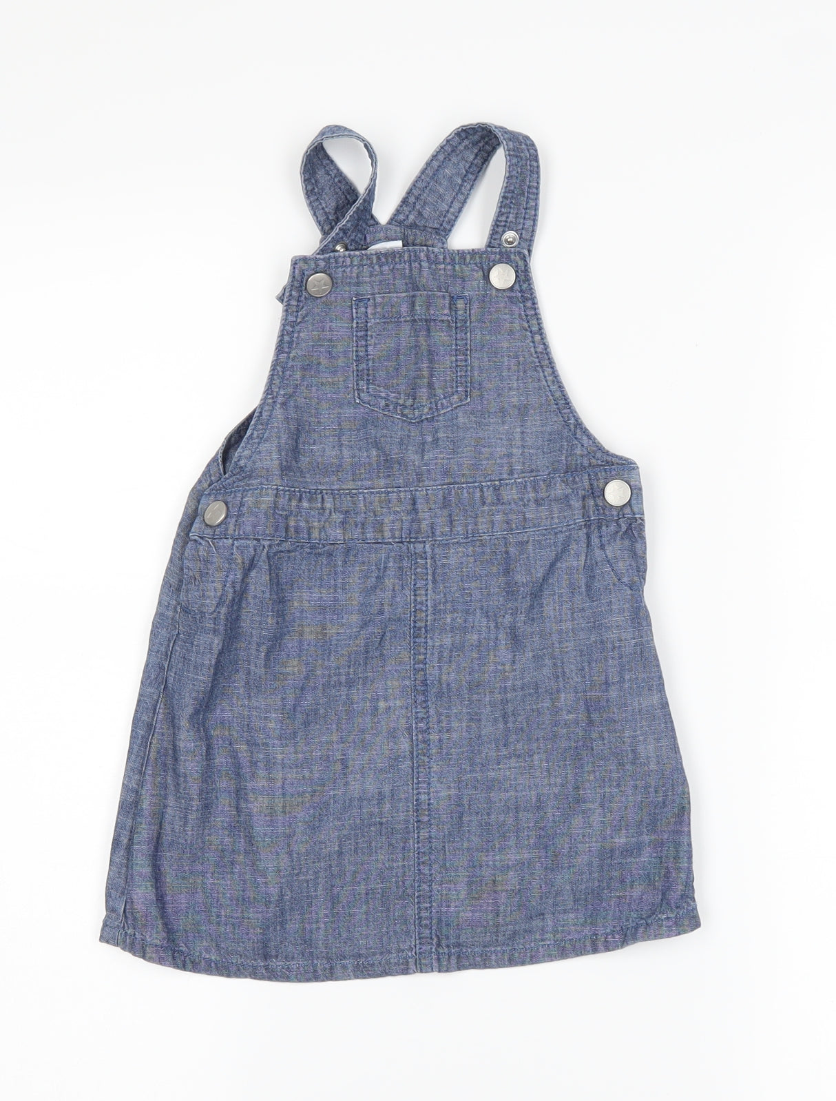 Blue Zoo Girls Blue  Denim Pinafore/Dungaree Dress  Size 18-24 Months