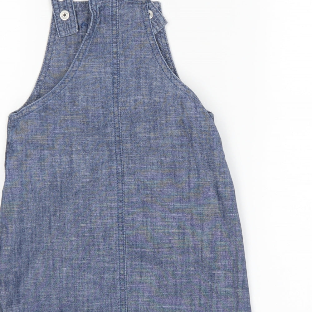 Blue Zoo Girls Blue  Denim Pinafore/Dungaree Dress  Size 18-24 Months
