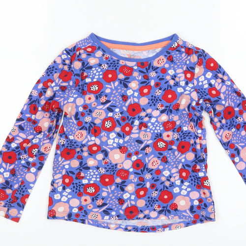 TU Girls Blue Floral  Basic T-Shirt Size 3-4 Years