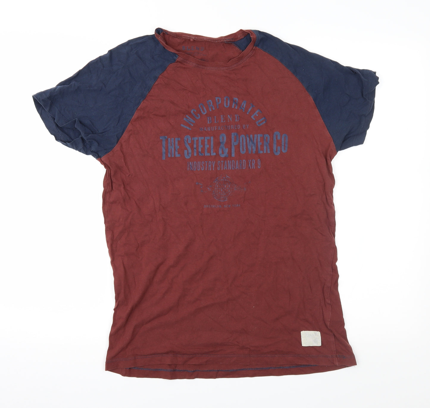 Blend Mens Brown Colourblock   T-Shirt Size M