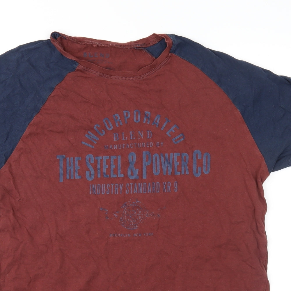 Blend Mens Brown Colourblock   T-Shirt Size M