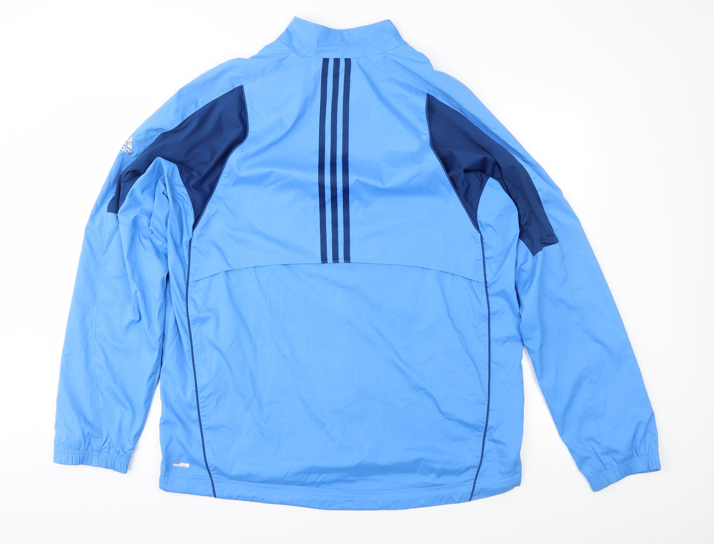 adidas Mens Blue Geometric  Rain Coat Jacket Size XL