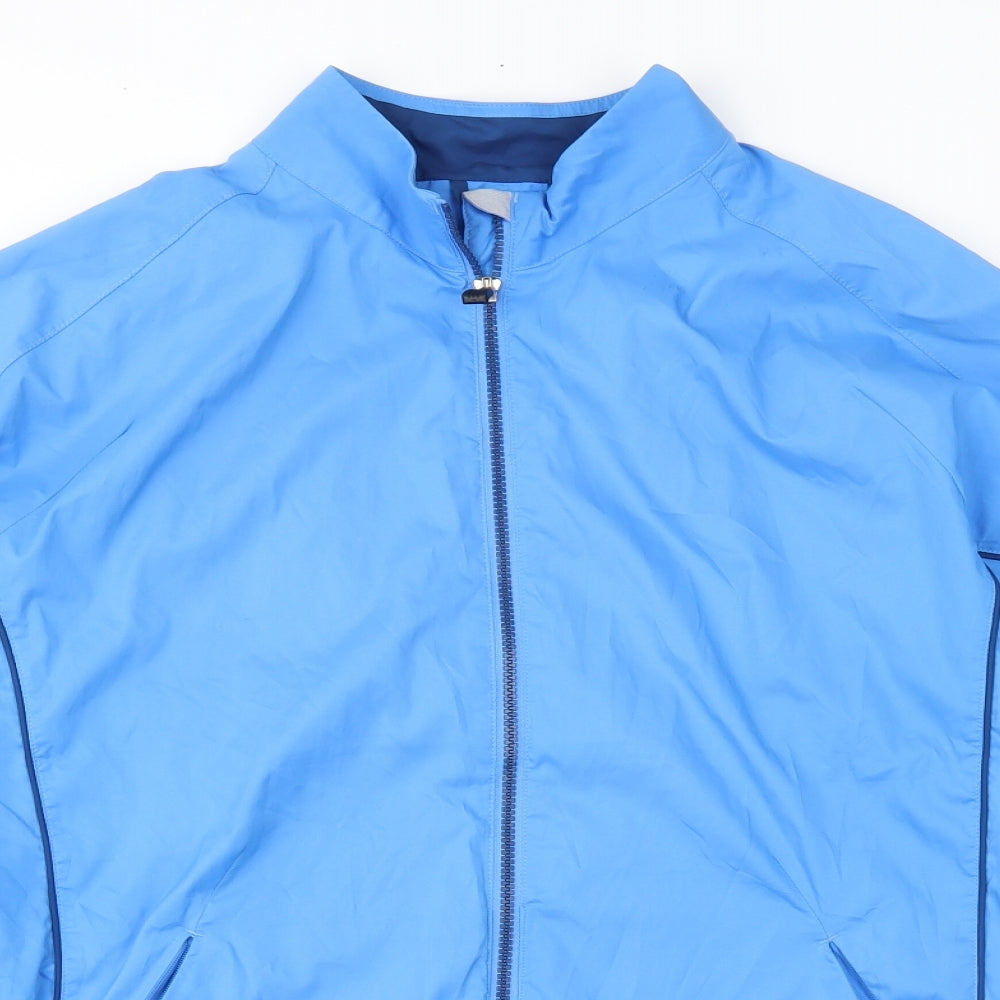 adidas Mens Blue Geometric  Rain Coat Jacket Size XL