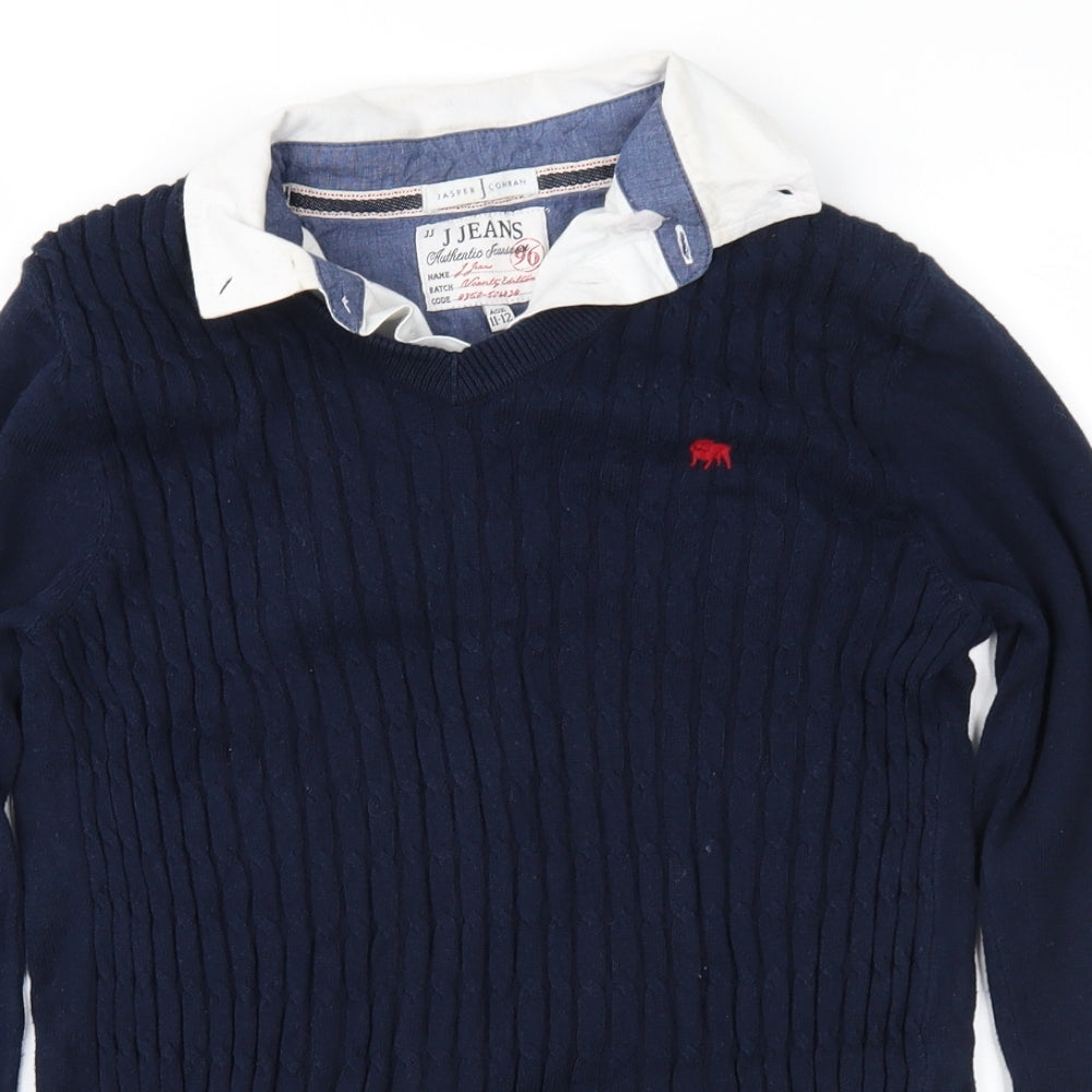 Jasper Conran Boys Black  Knit Pullover Jumper Size 11-12 Years