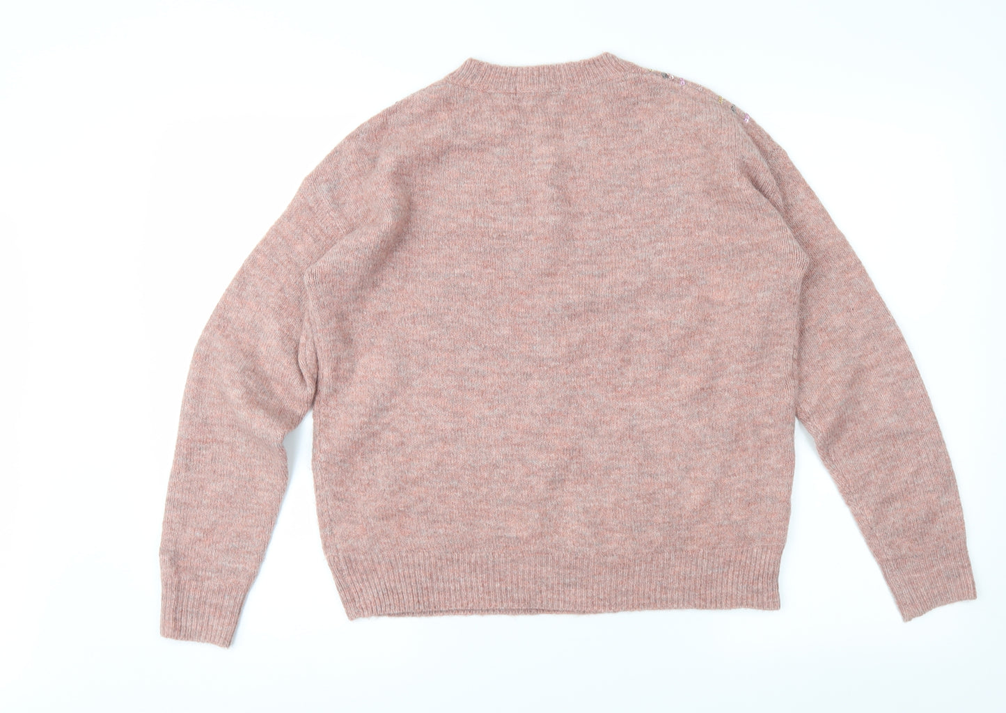 TU Womens Pink Geometric Knit Pullover Jumper Size 10