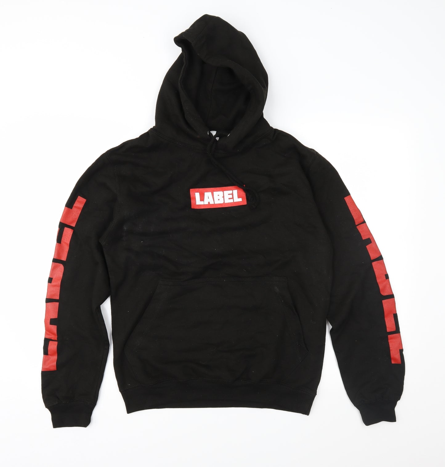 Label Mens Black   Pullover Hoodie Size S