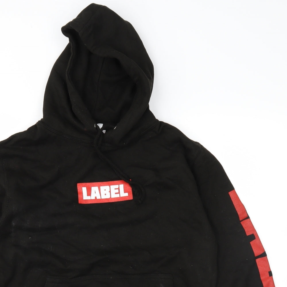 Label Mens Black   Pullover Hoodie Size S