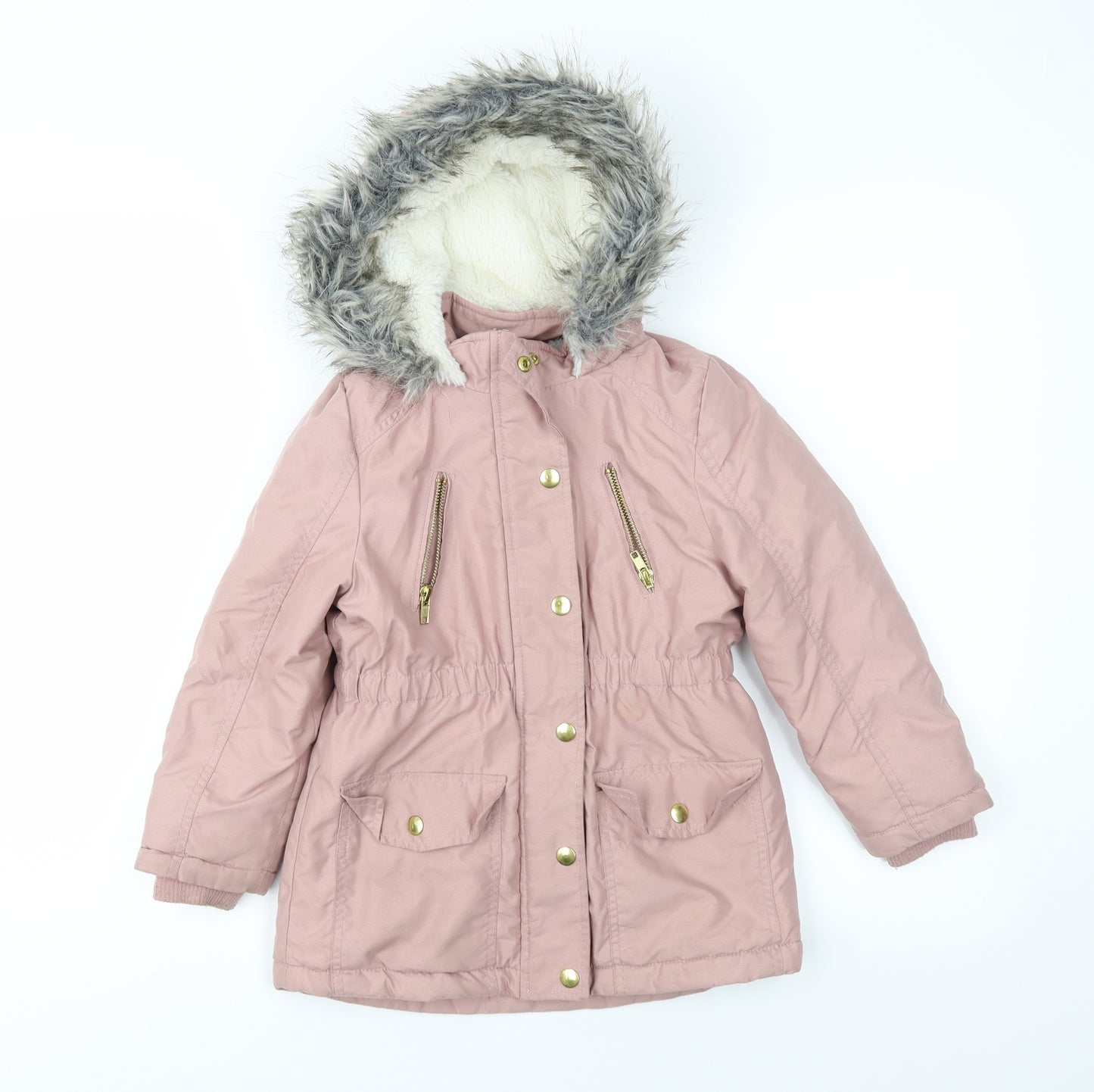 George Girls Pink   Parka Coat Size 5-6 Years