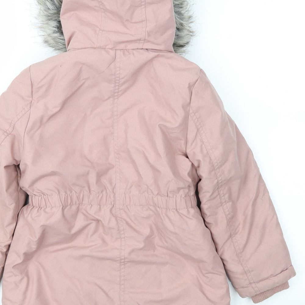 George Girls Pink   Parka Coat Size 5-6 Years