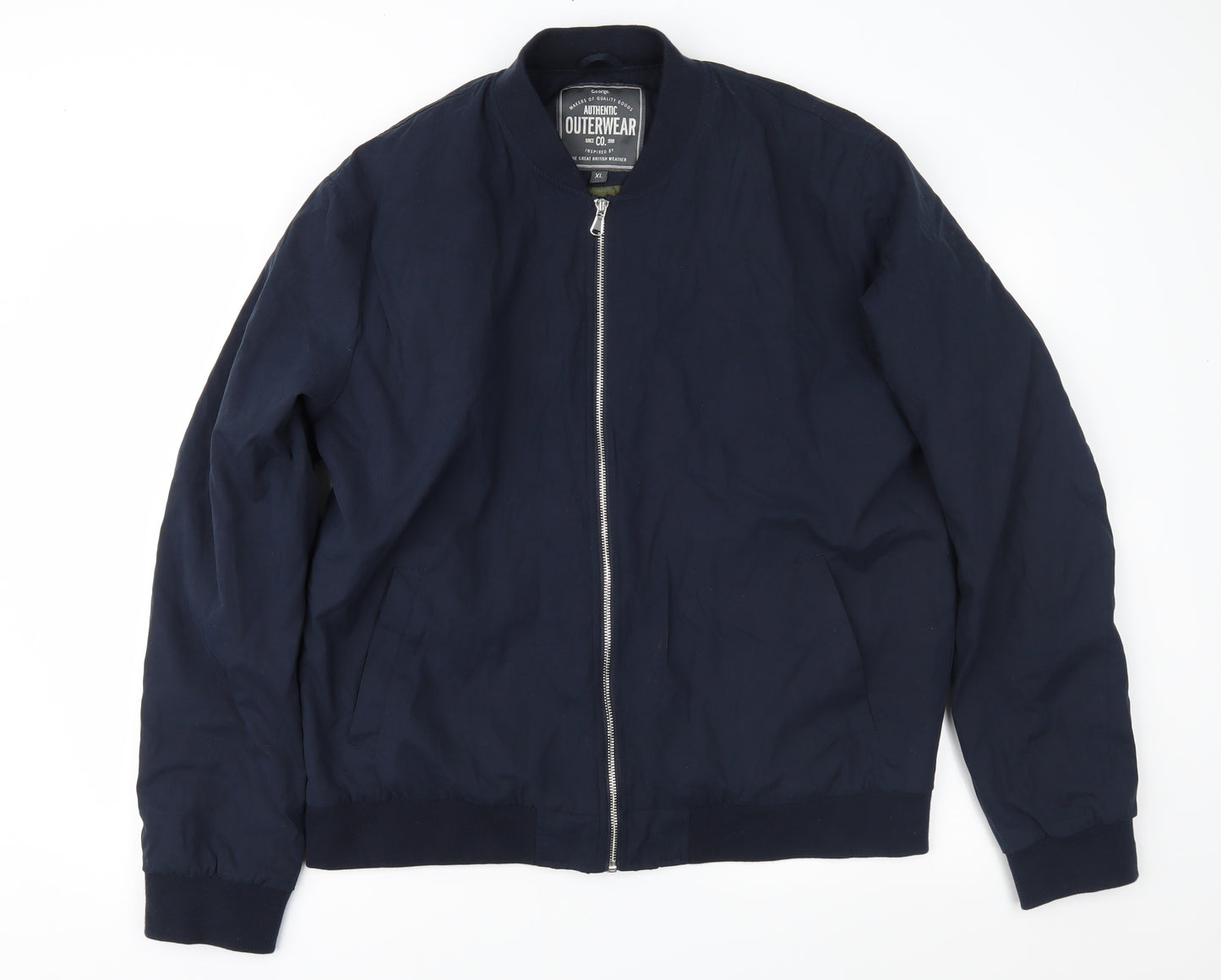 George Mens Blue   Bomber Jacket Jacket Size XL