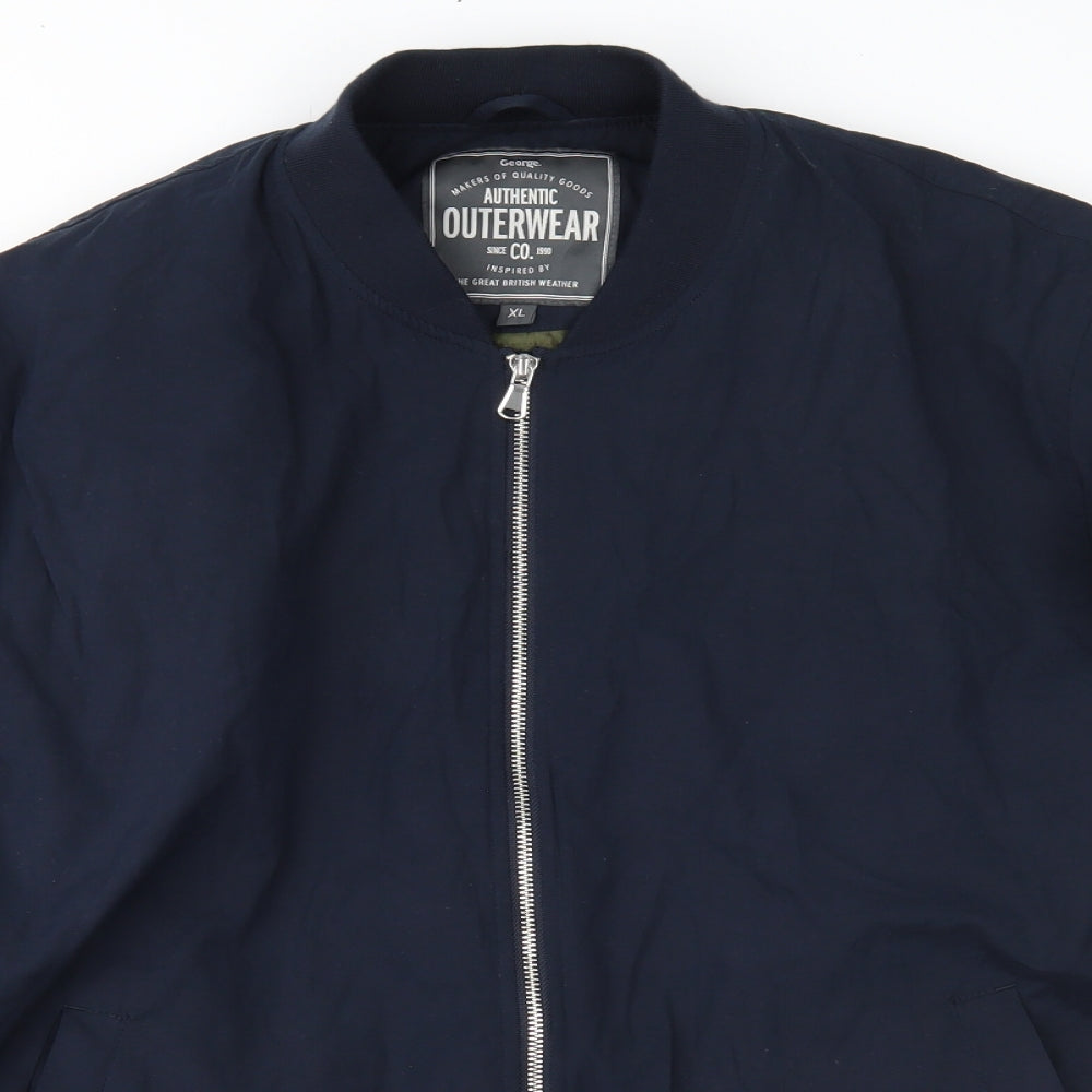 George Mens Blue   Bomber Jacket Jacket Size XL