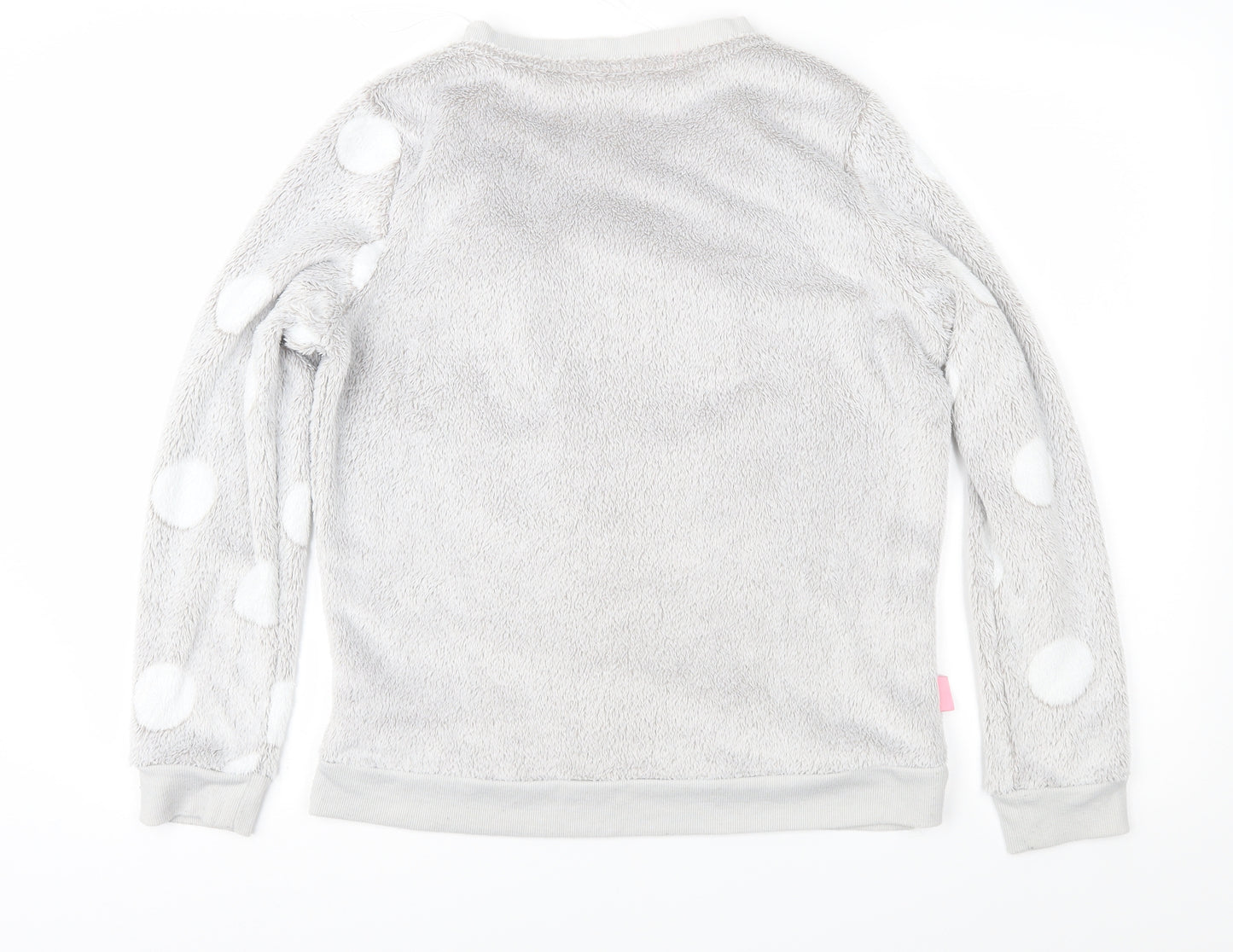 Disney Womens Grey Polka Dot Fleece Top Pyjama Top Size 12