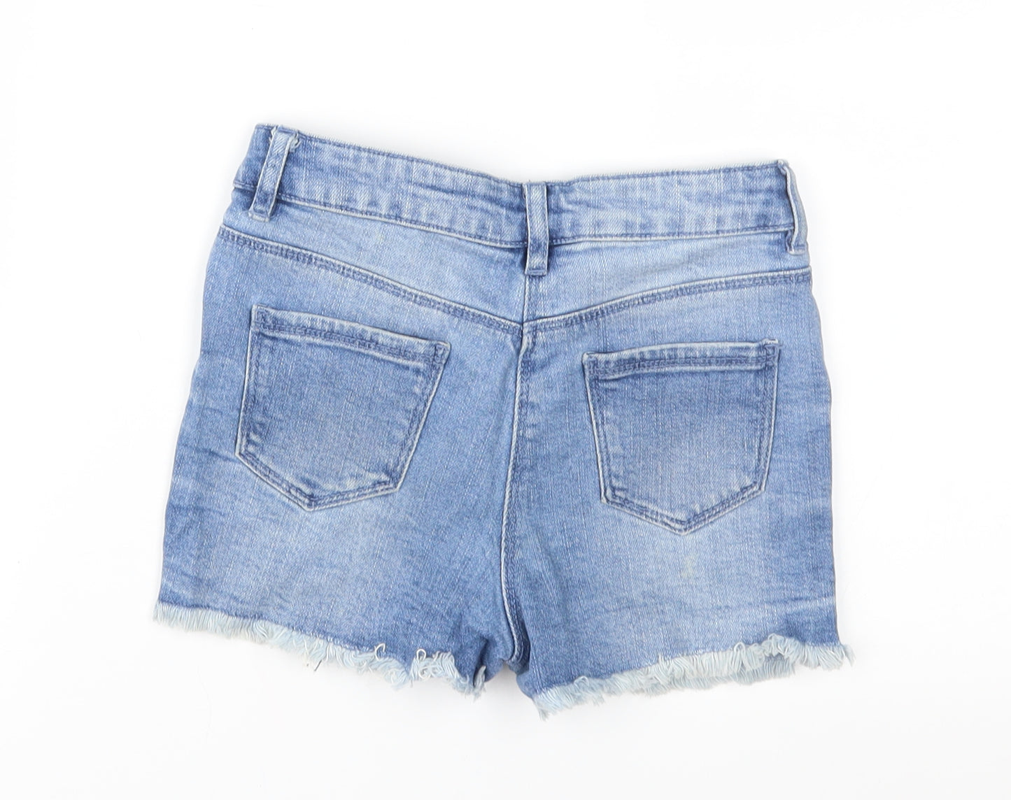 Matalan Girls Blue  Denim Cut-Off Shorts Size 7 Years - Distressed