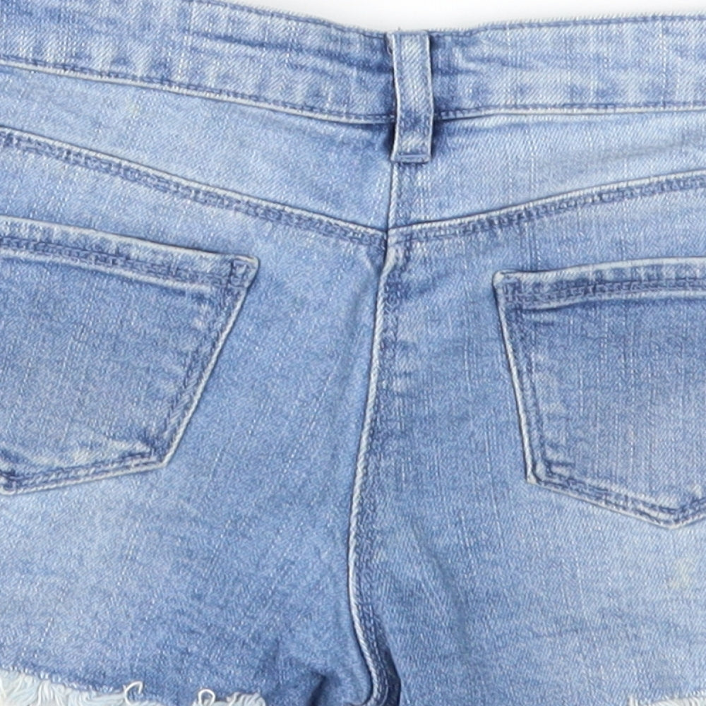 Matalan Girls Blue  Denim Cut-Off Shorts Size 7 Years - Distressed