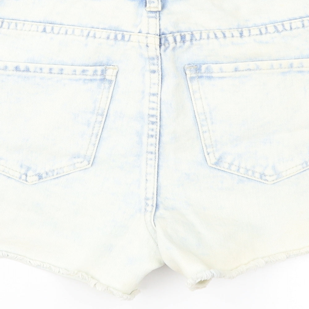New Look Womens Blue  Denim Hot Pants Shorts Size 8 - Distressed