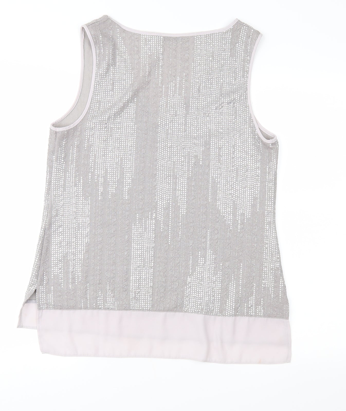 Oasis Womens Grey Geometric  Basic Blouse Size M