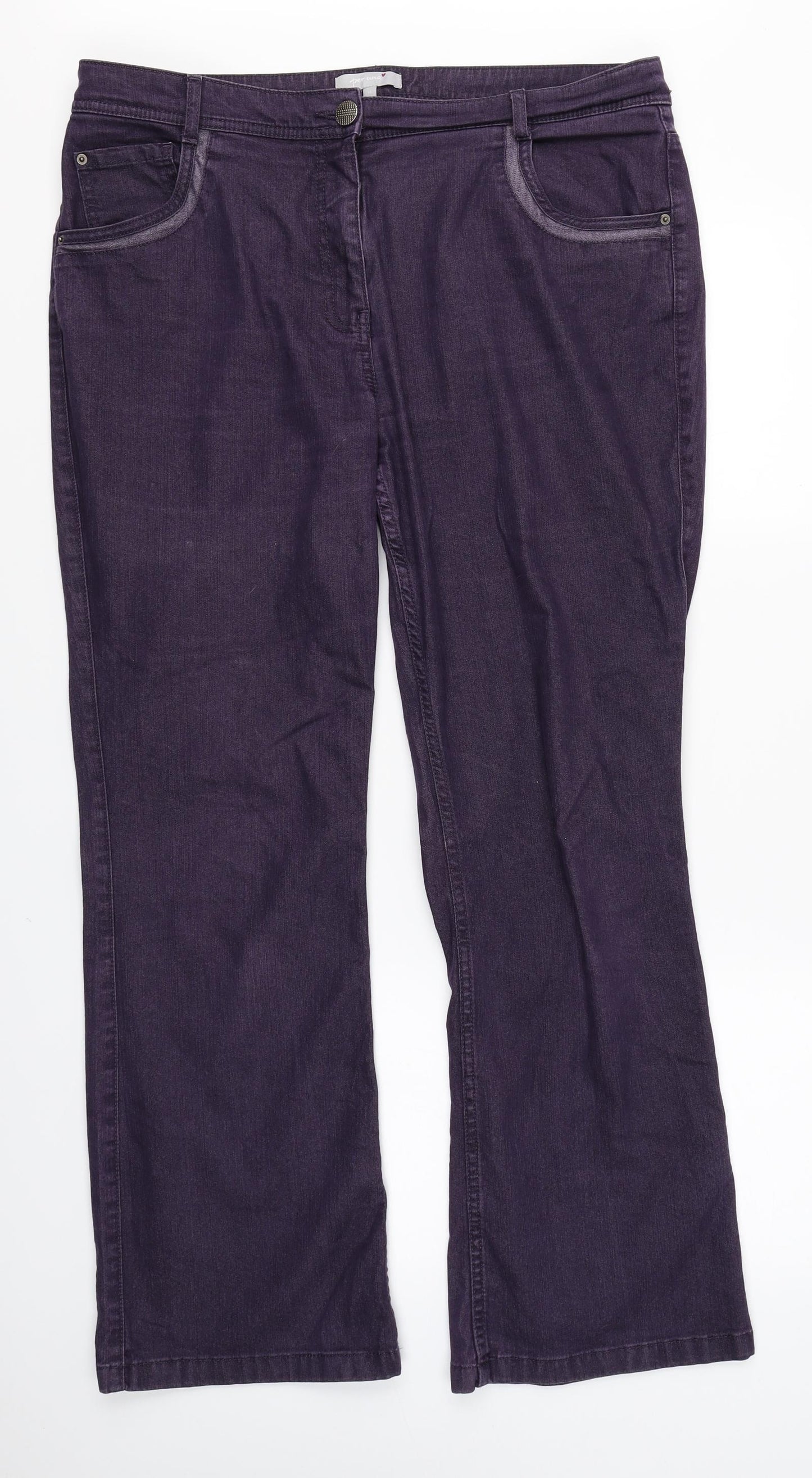 Per Una Womens Purple  Denim Bootcut Jeans Size 16 L28 in