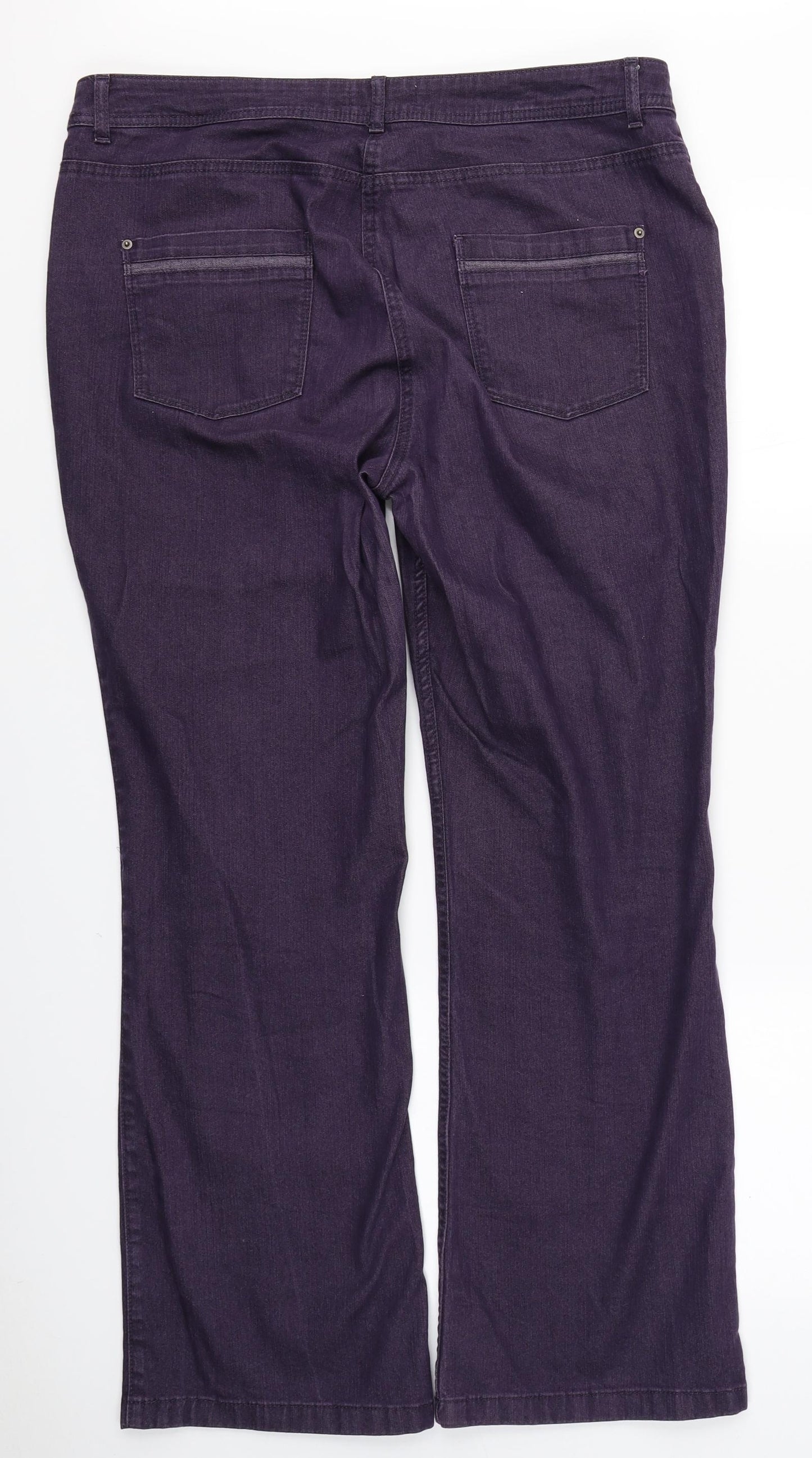 Per Una Womens Purple  Denim Bootcut Jeans Size 16 L28 in