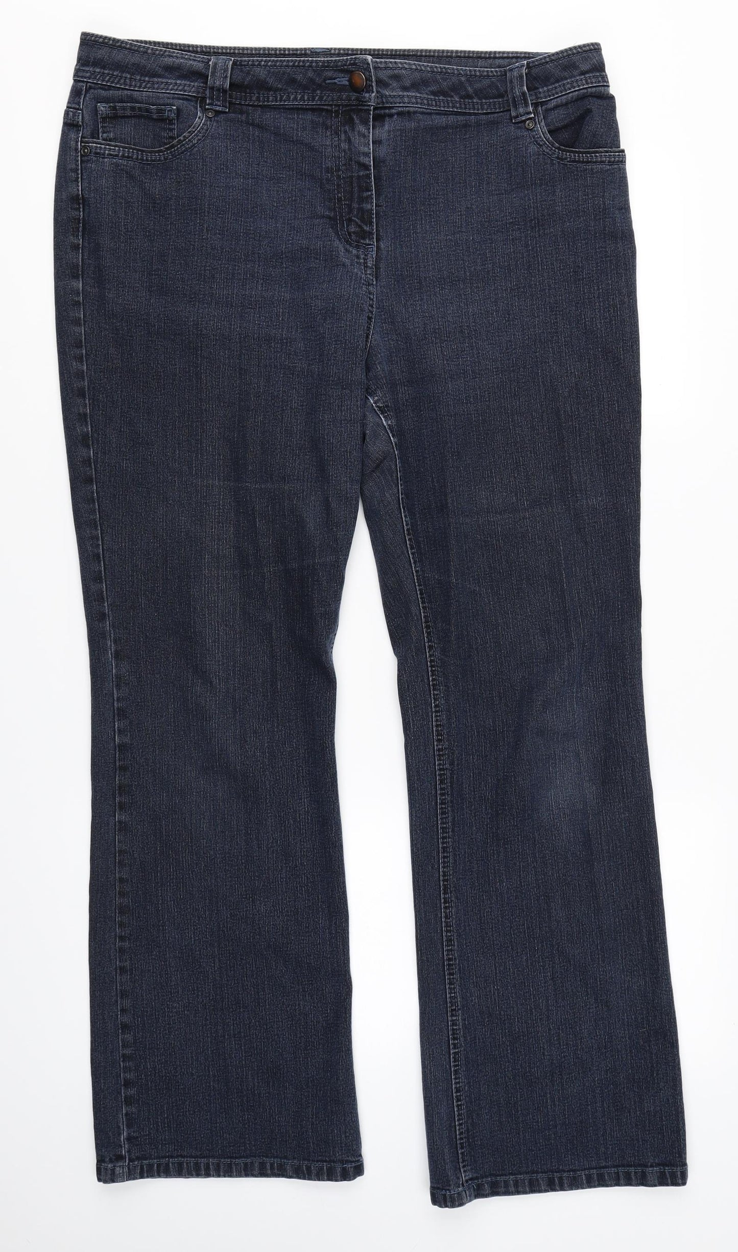 M&S Womens Blue  Denim Bootcut Jeans Size 18 L27 in
