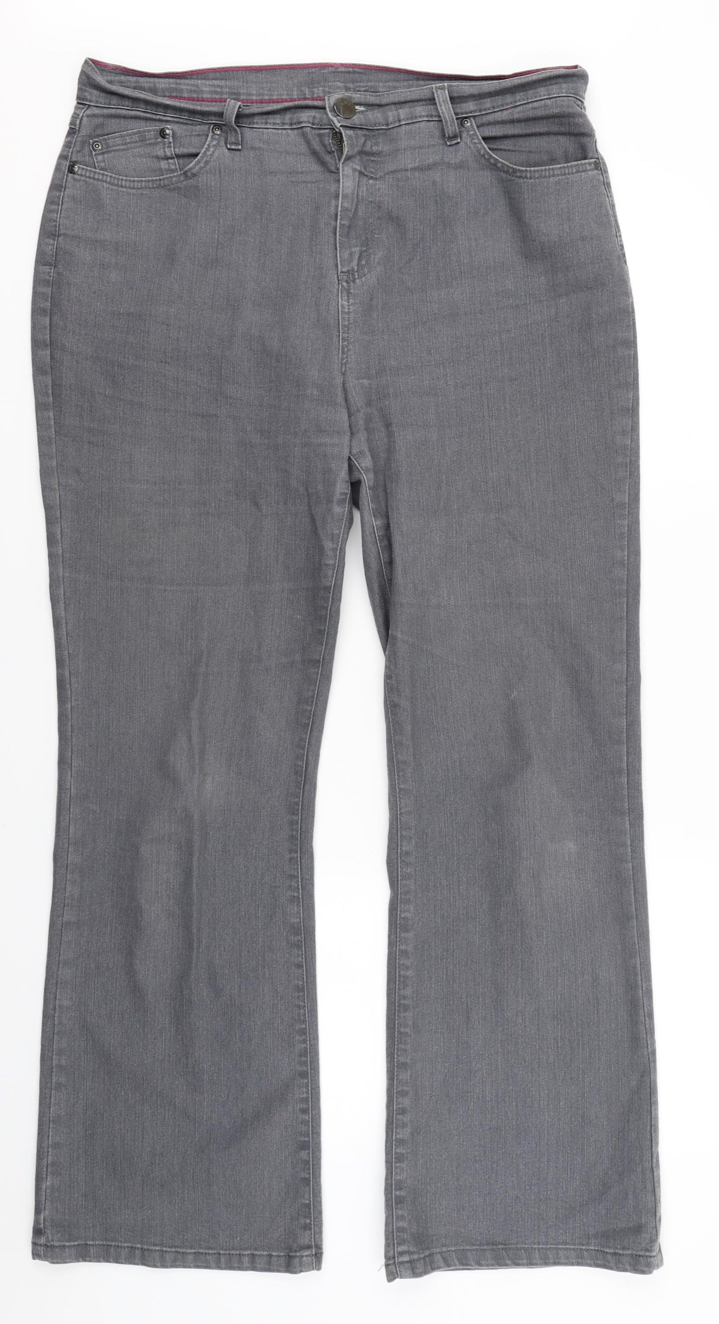 Per Una Womens Grey  Denim Bootcut Jeans Size 16 L29 in