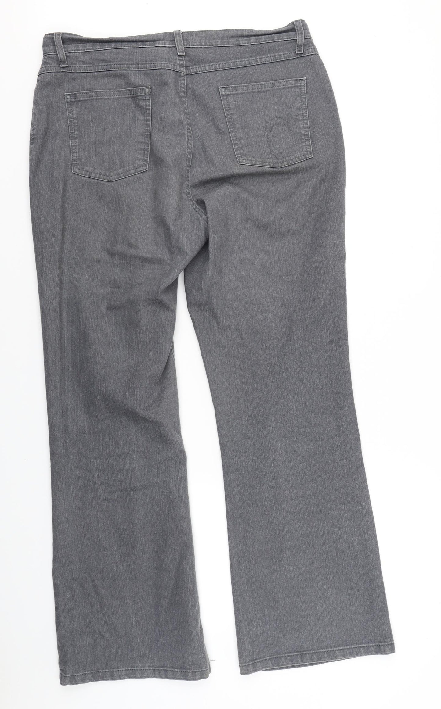 Per Una Womens Grey  Denim Bootcut Jeans Size 16 L29 in