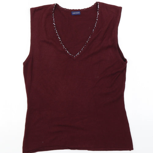 Debenhams Womens Purple  Knit Vest Jumper Size 16