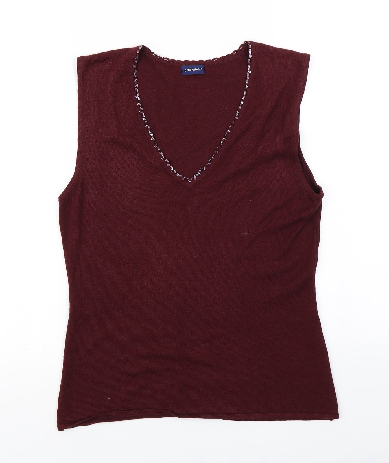 Debenhams Womens Purple  Knit Vest Jumper Size 16