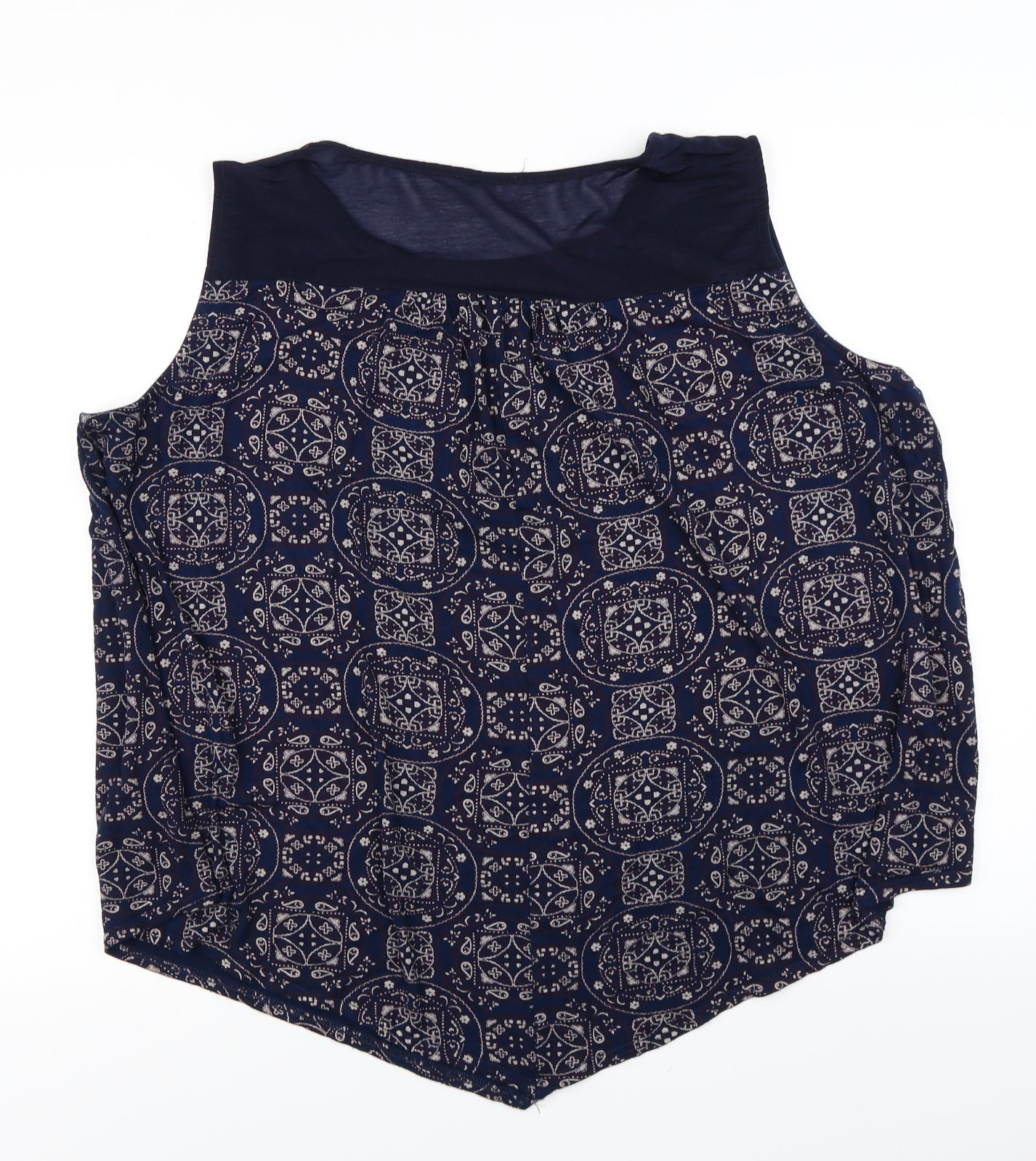 Yours Womens Blue Geometric  Basic Blouse Size 24