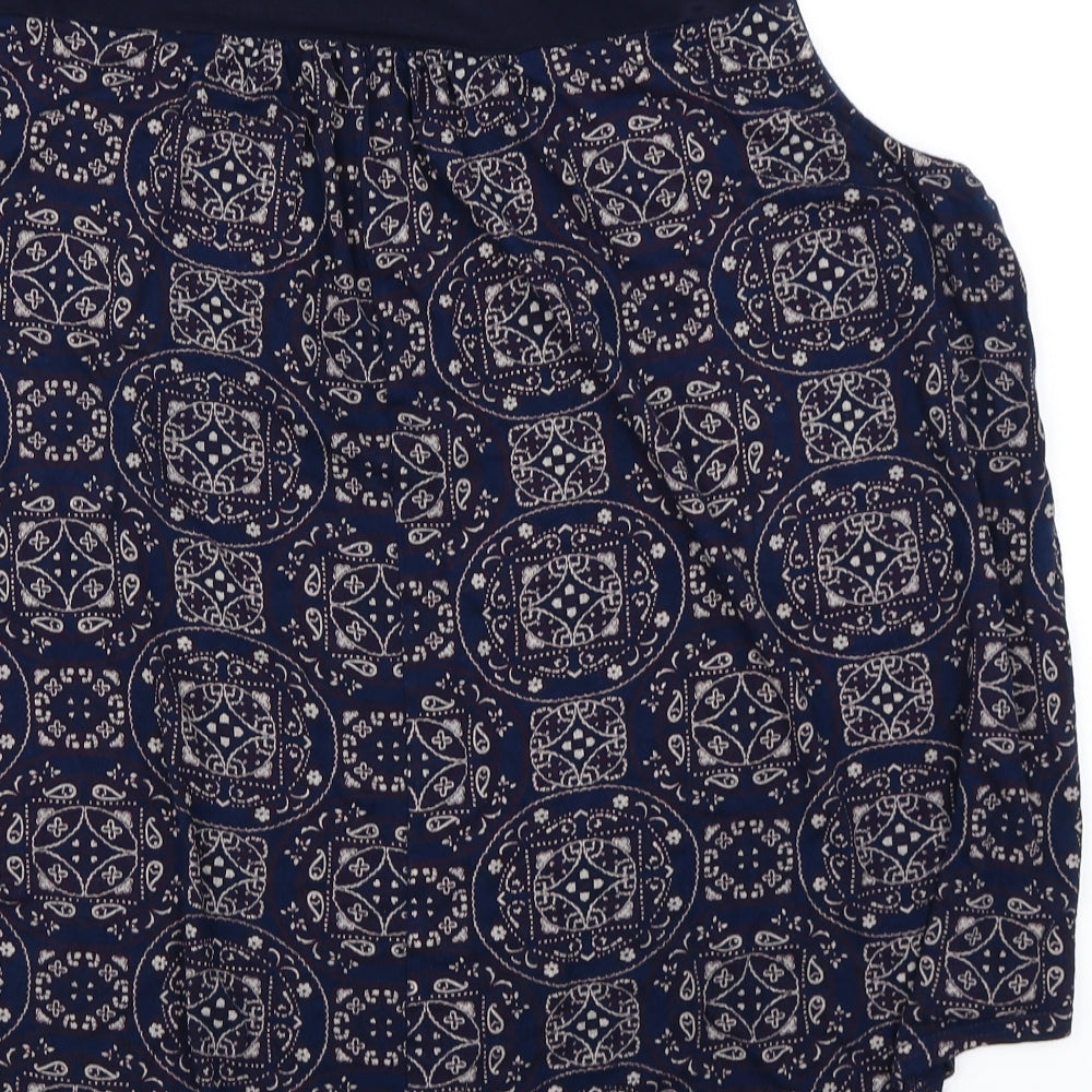 Yours Womens Blue Geometric  Basic Blouse Size 24