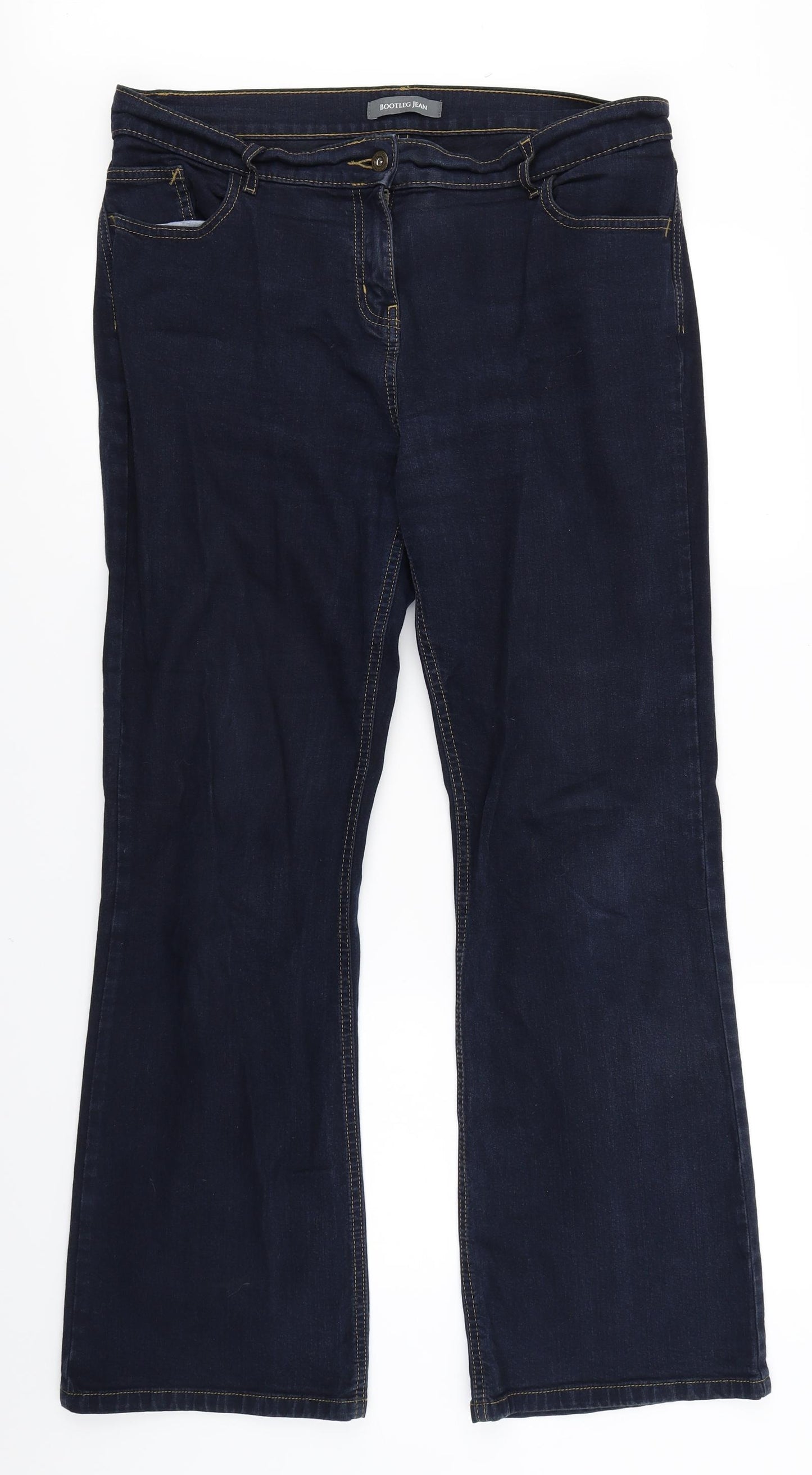 M&S Womens Blue  Denim Bootcut Jeans Size 16 L29 in
