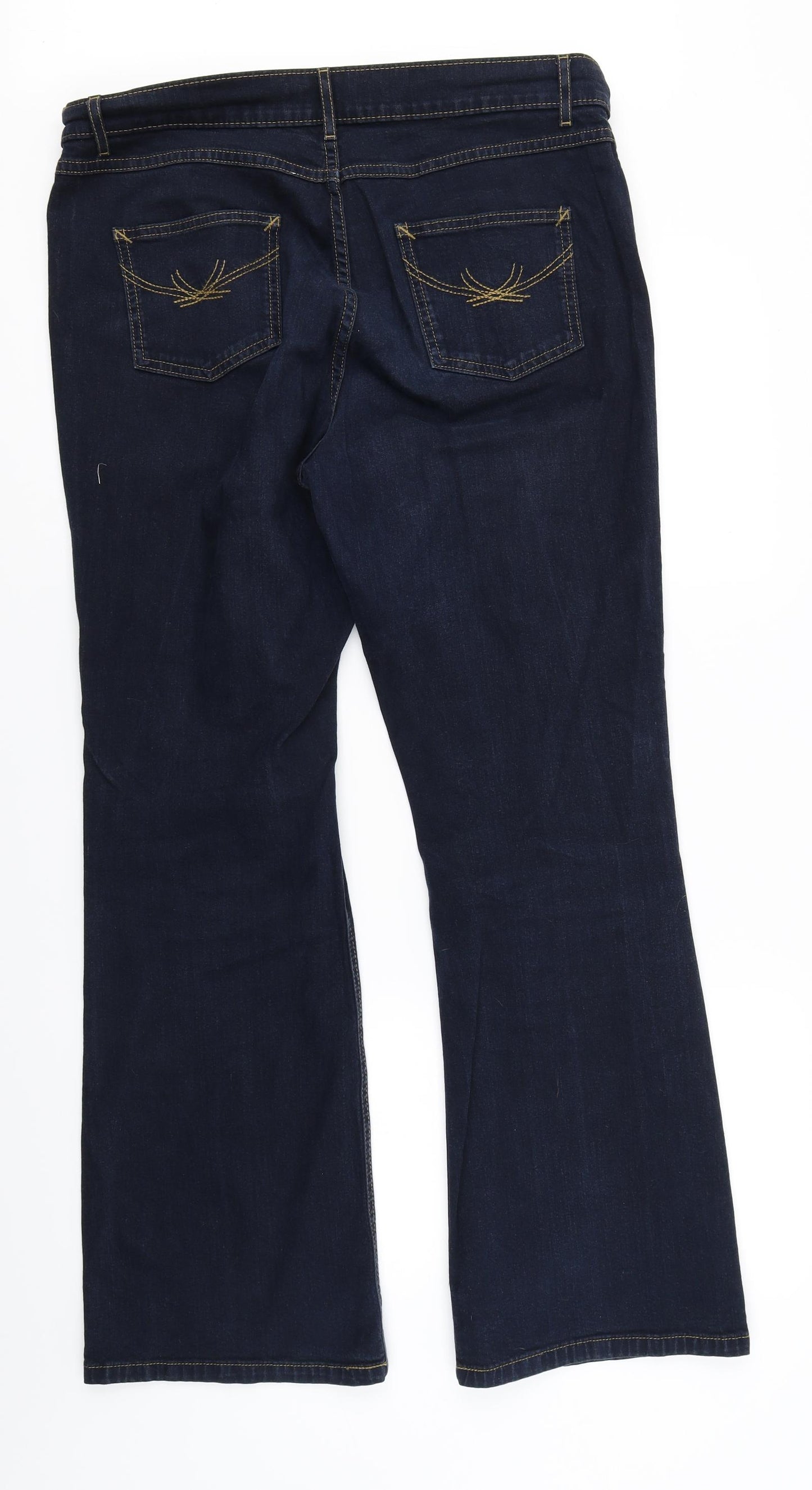 M&S Womens Blue  Denim Bootcut Jeans Size 16 L29 in
