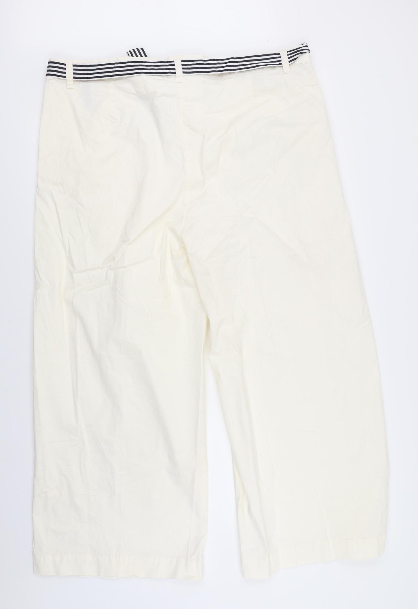 M&S Collection Womens White   Cargo Trousers Size 24 L27 in