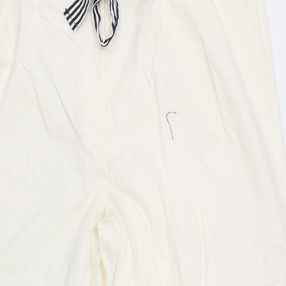 M&S Collection Womens White   Cargo Trousers Size 24 L27 in