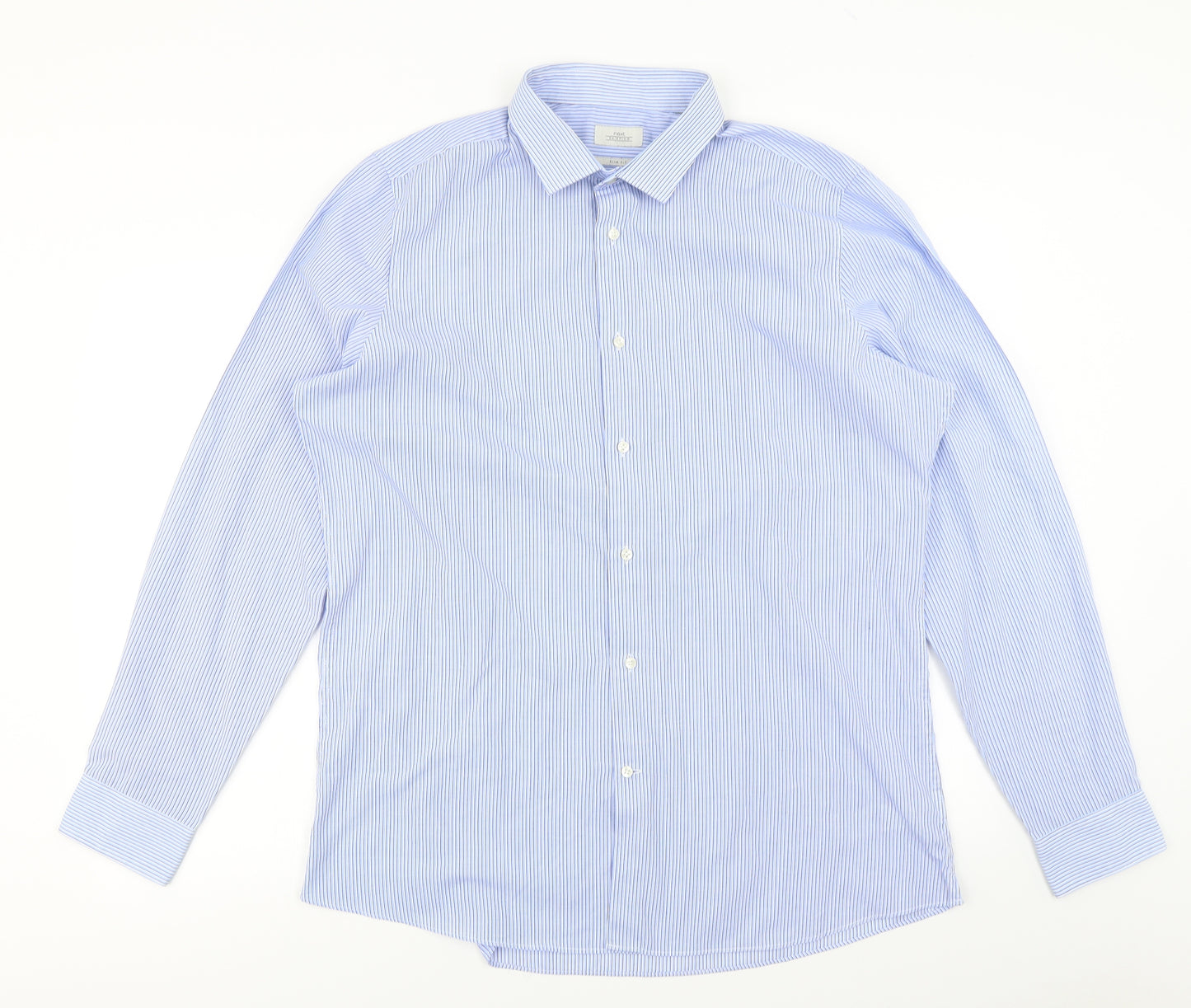 NEXT Mens Blue Striped   Dress Shirt Size 17