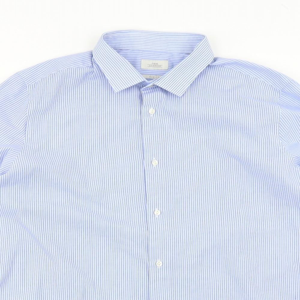 NEXT Mens Blue Striped   Dress Shirt Size 17