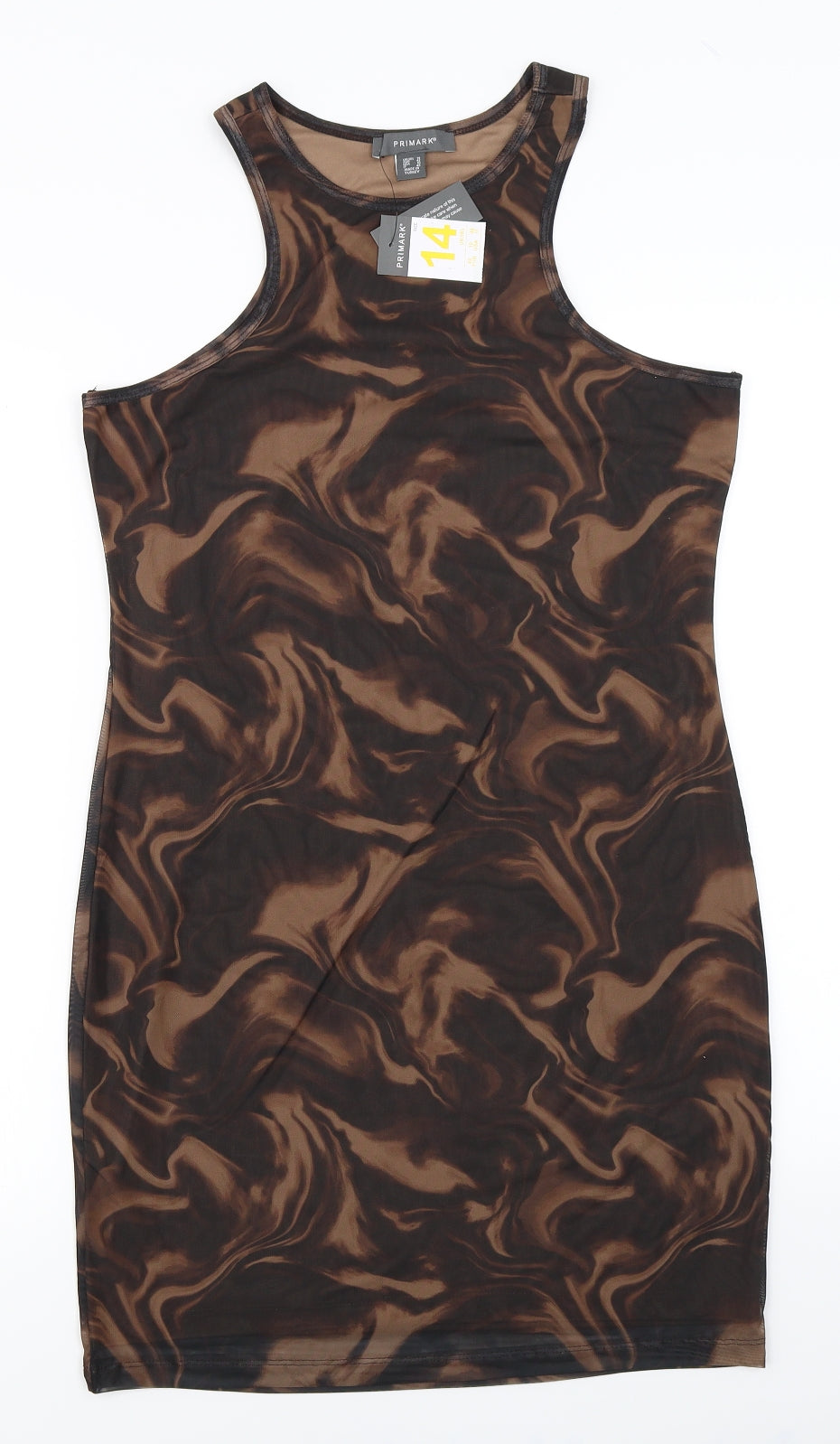 Primark Womens Brown Tie Dye  Bodycon  Size 14