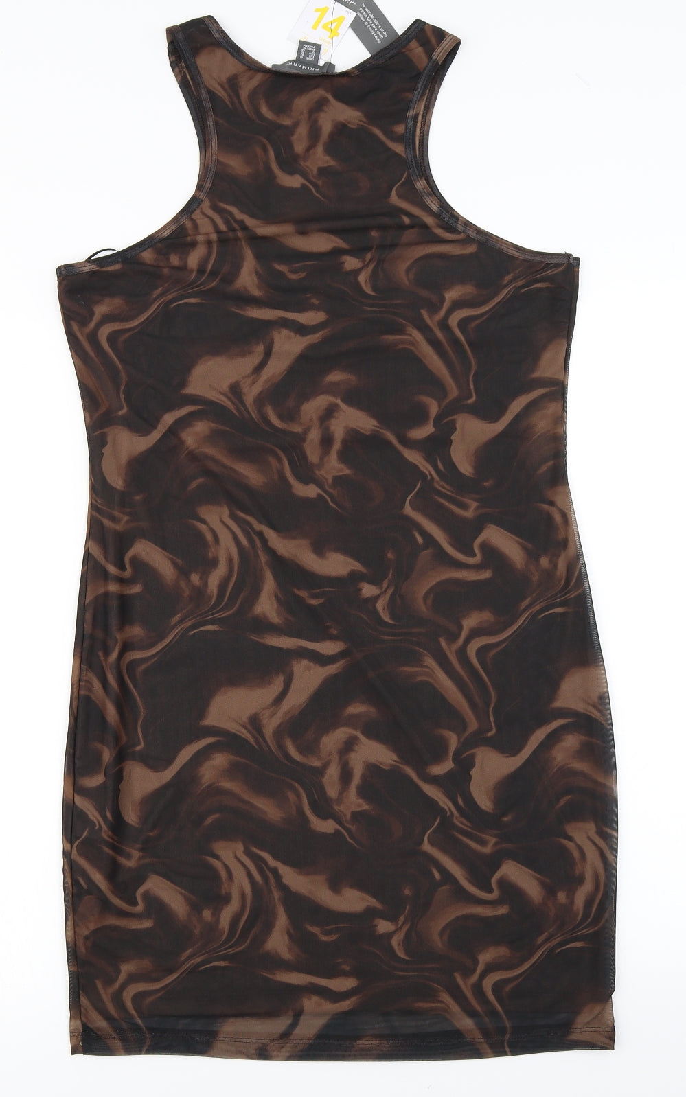 Primark Womens Brown Tie Dye  Bodycon  Size 14