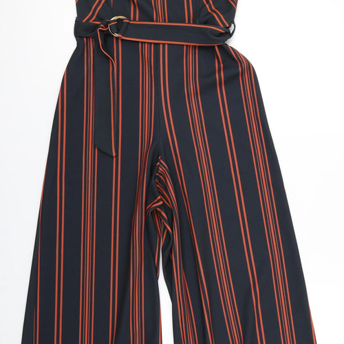 New Look Womens Black Striped  Jumpsuit One-Piece Size 10 L20 in