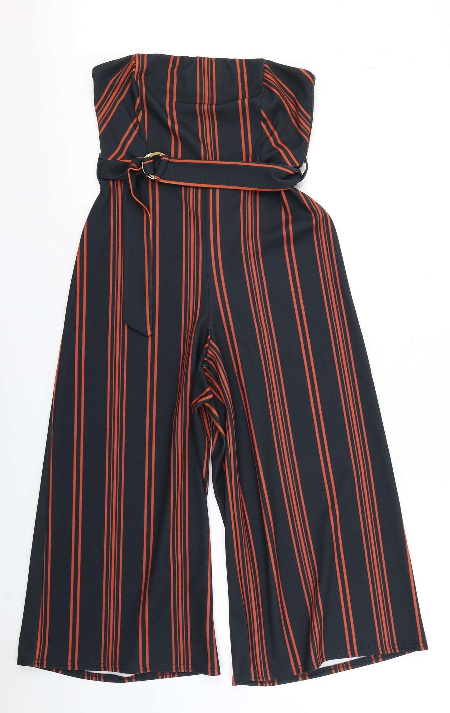 New Look Womens Black Striped  Jumpsuit One-Piece Size 10 L20 in