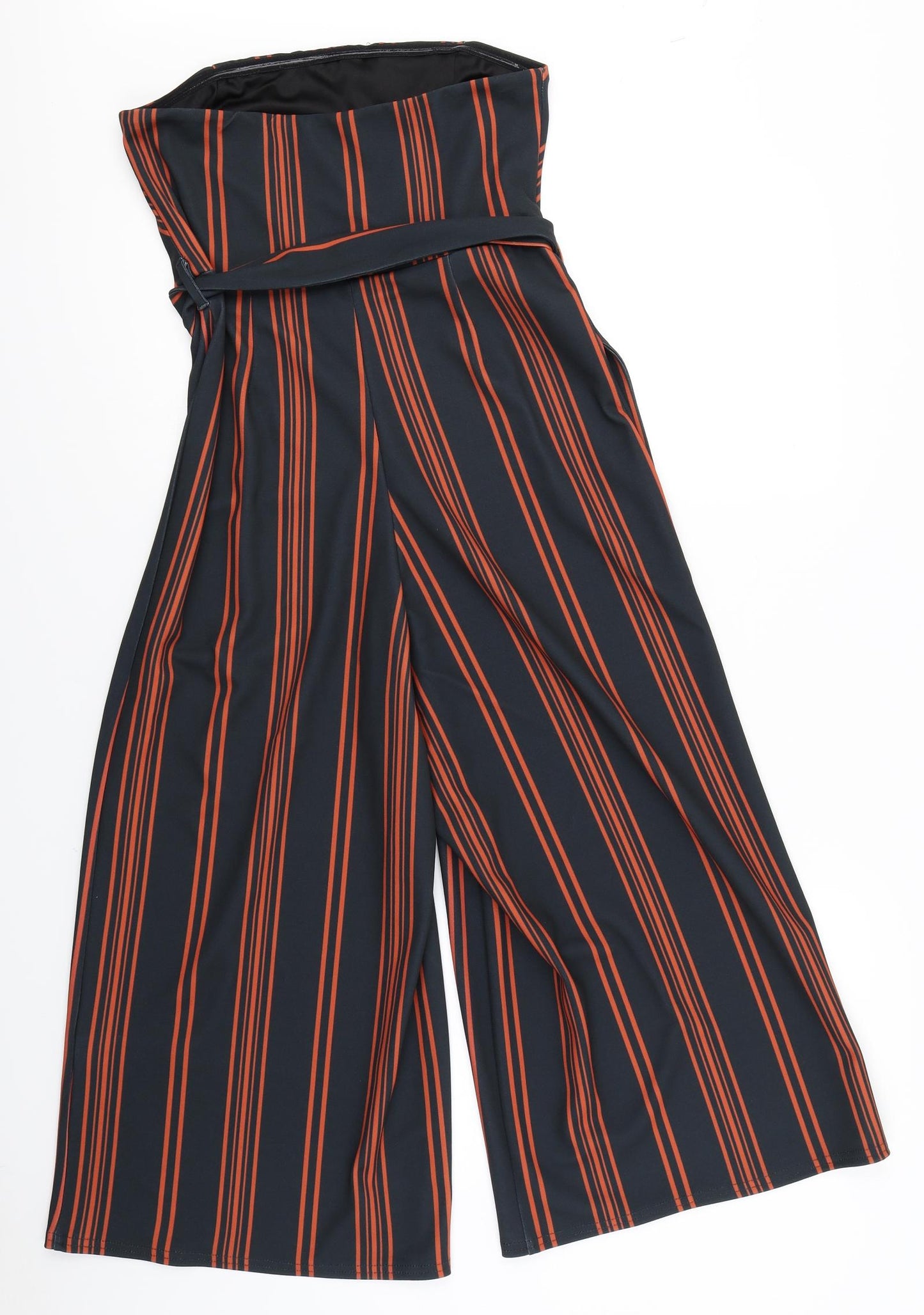 New Look Womens Black Striped  Jumpsuit One-Piece Size 10 L20 in