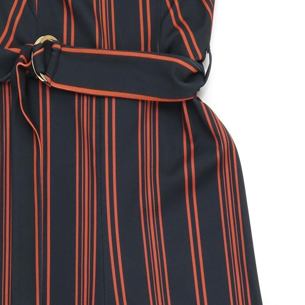 New Look Womens Black Striped  Jumpsuit One-Piece Size 10 L20 in