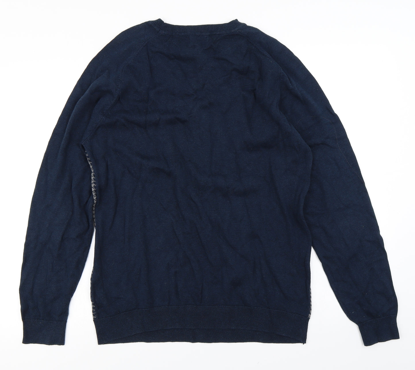 NEXT Mens Blue Houndstooth  Pullover Jumper Size L
