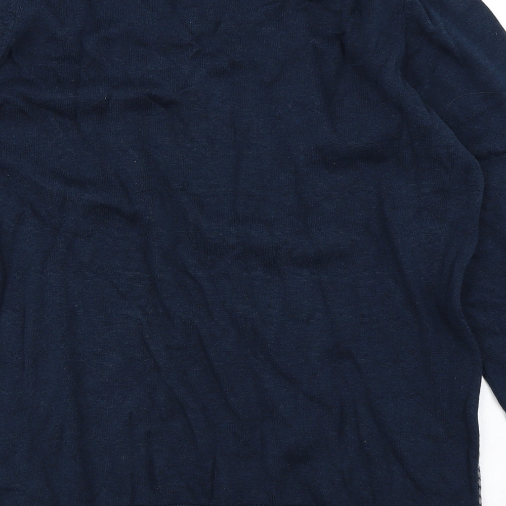 NEXT Mens Blue Houndstooth  Pullover Jumper Size L