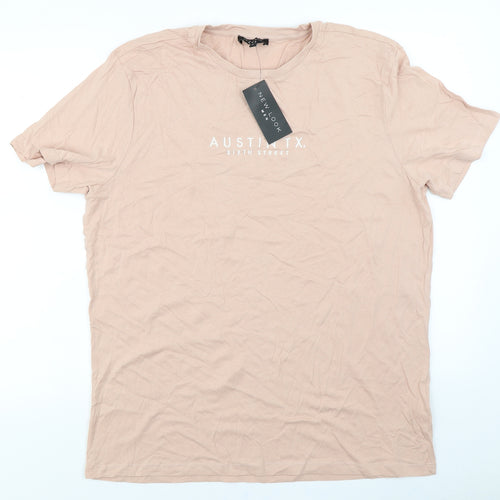 New Look Mens Pink    T-Shirt Size L