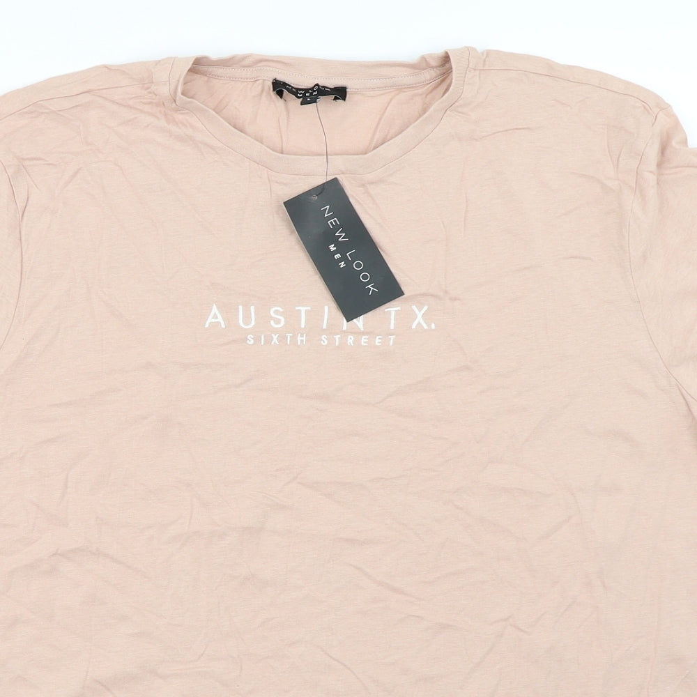 New Look Mens Pink    T-Shirt Size L