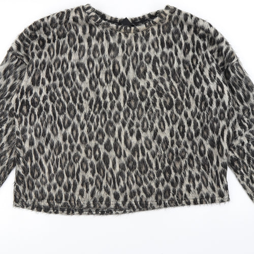 New Look Womens Brown Animal Print  Pullover Jumper Size M