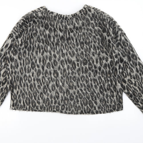 New Look Womens Brown Animal Print  Pullover Jumper Size M