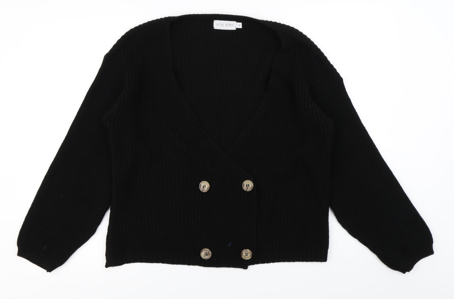 In the Style Womens Black   Cardigan Jumper Size 6